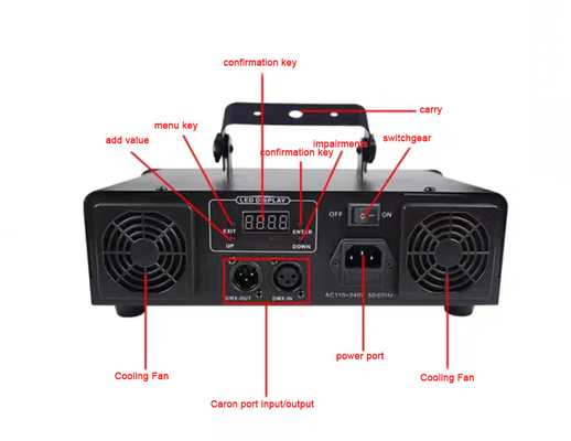 DMX 3d vertical Tube Full Color Animation Laser Lights for Perform 4W LED 80 Rohs 50000