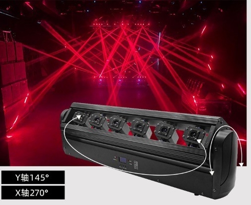 6 Eyes Moving Head LED Stage Lighting Bar Swing Rotating RGB