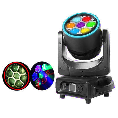 7PCS 40W RGBW 4 In1 LED Zoom Bee Eye Moving Head Light With Auxiliary Light Dj Disco Stage Party Lights
